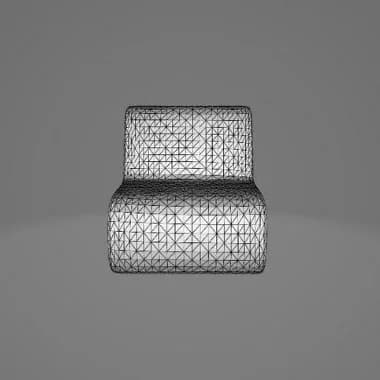 Malla del mueble refinada en Blender, vista 1