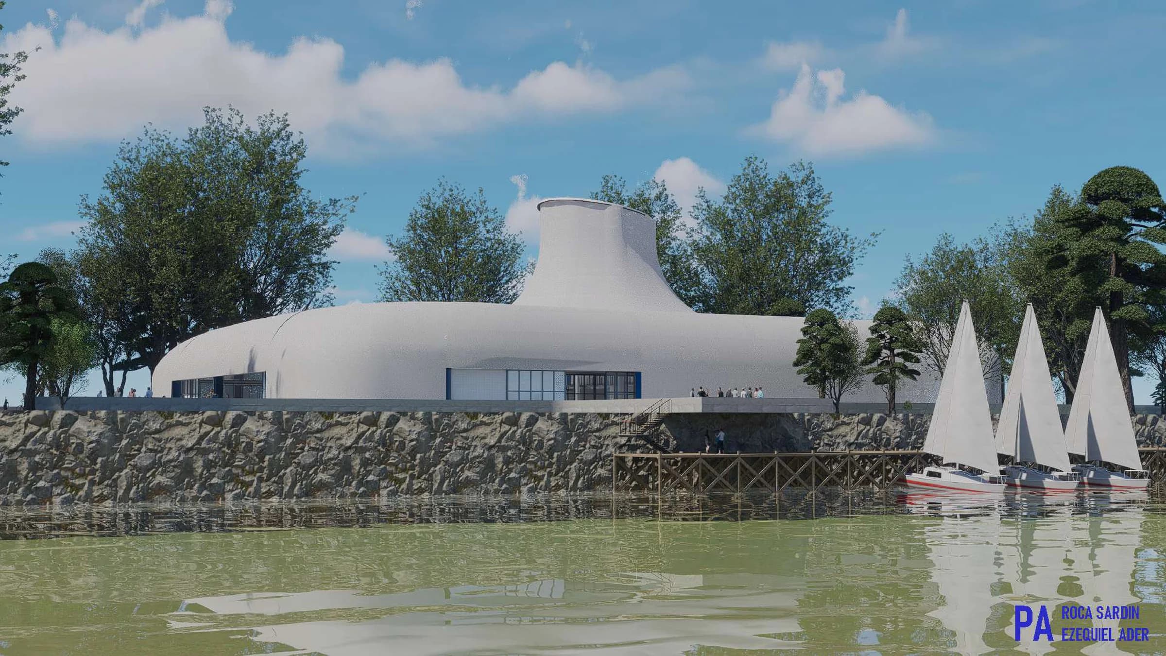 Render exterior desde el río