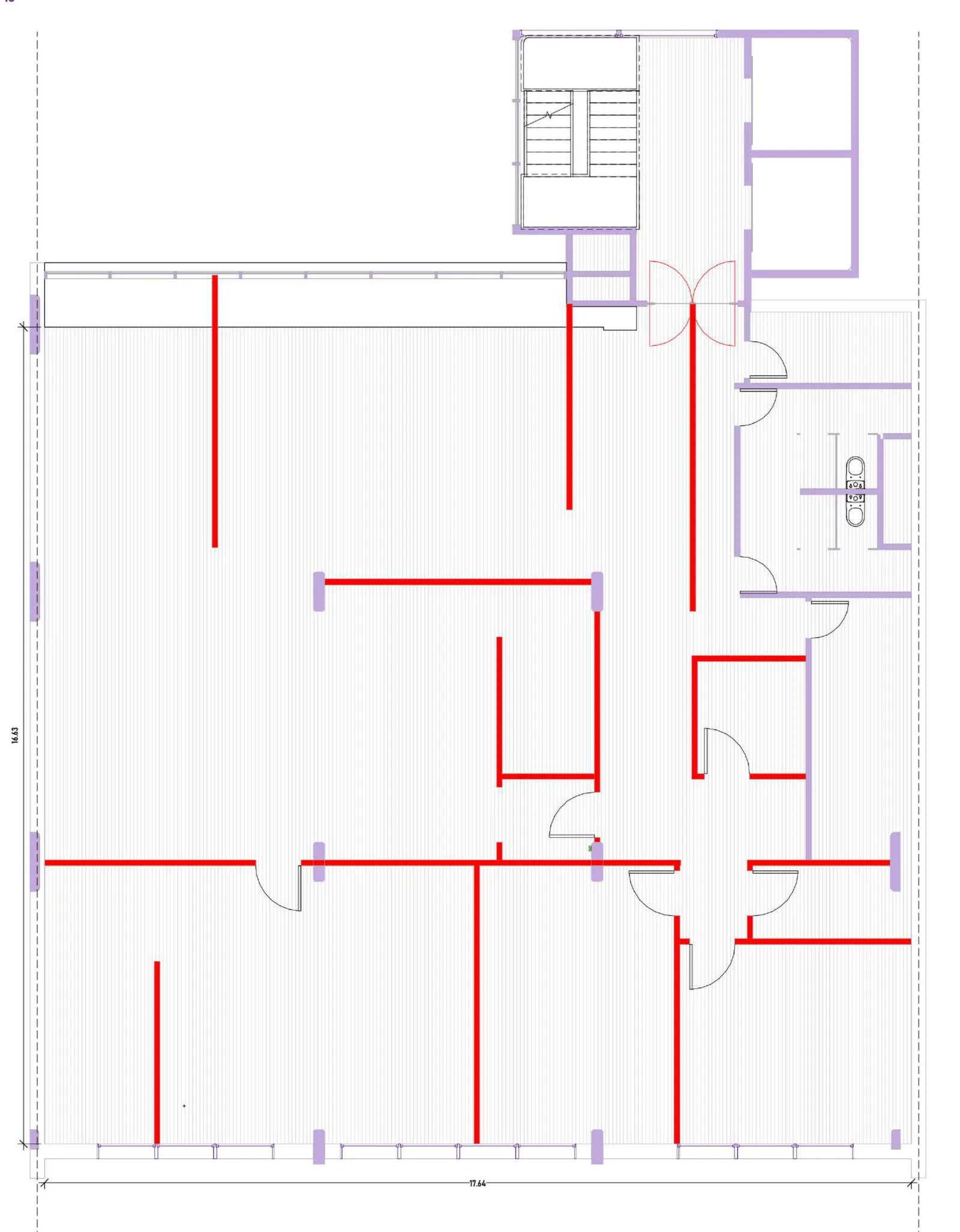 Planta de demolición del piso 13