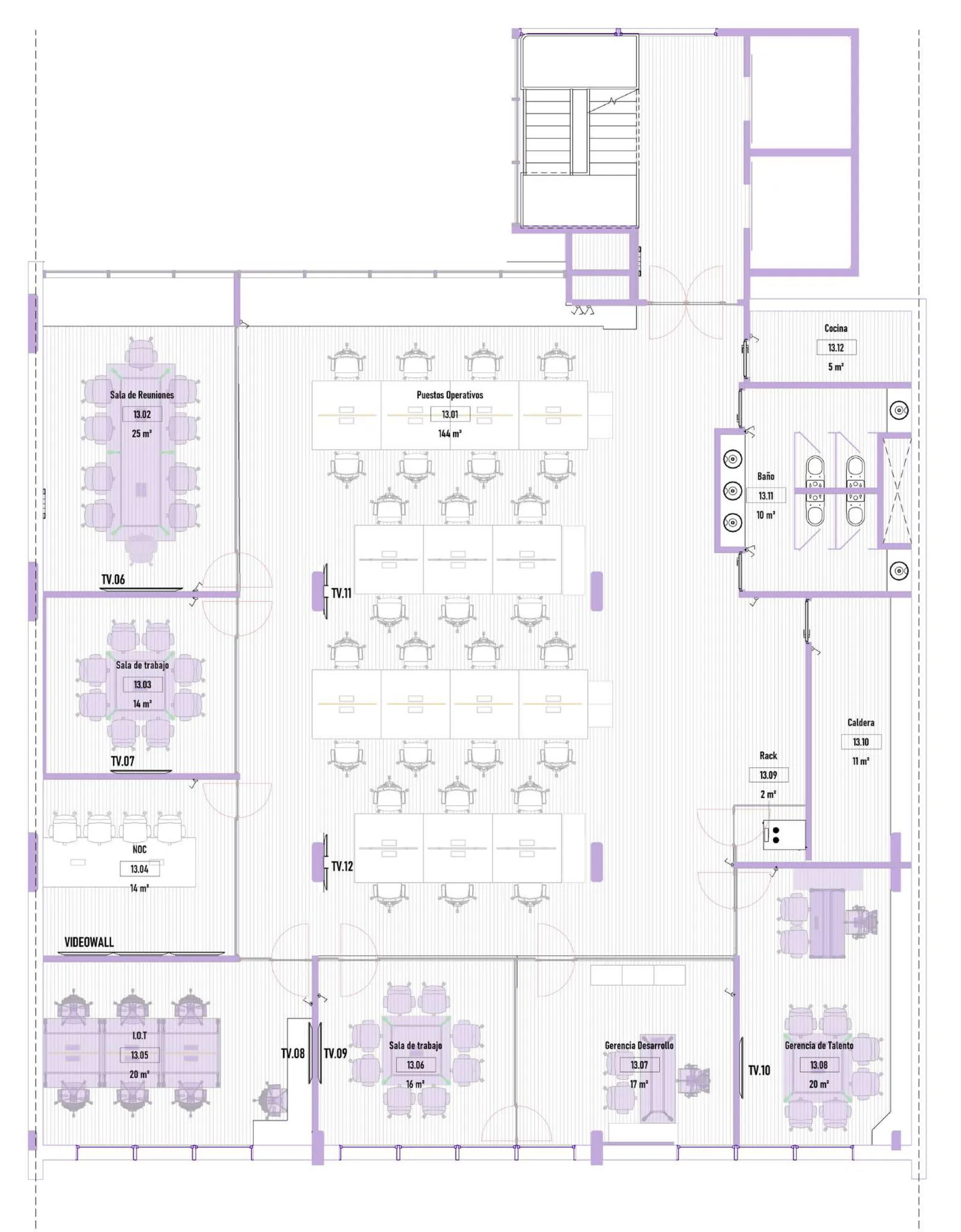 Planta proyectada del piso 13