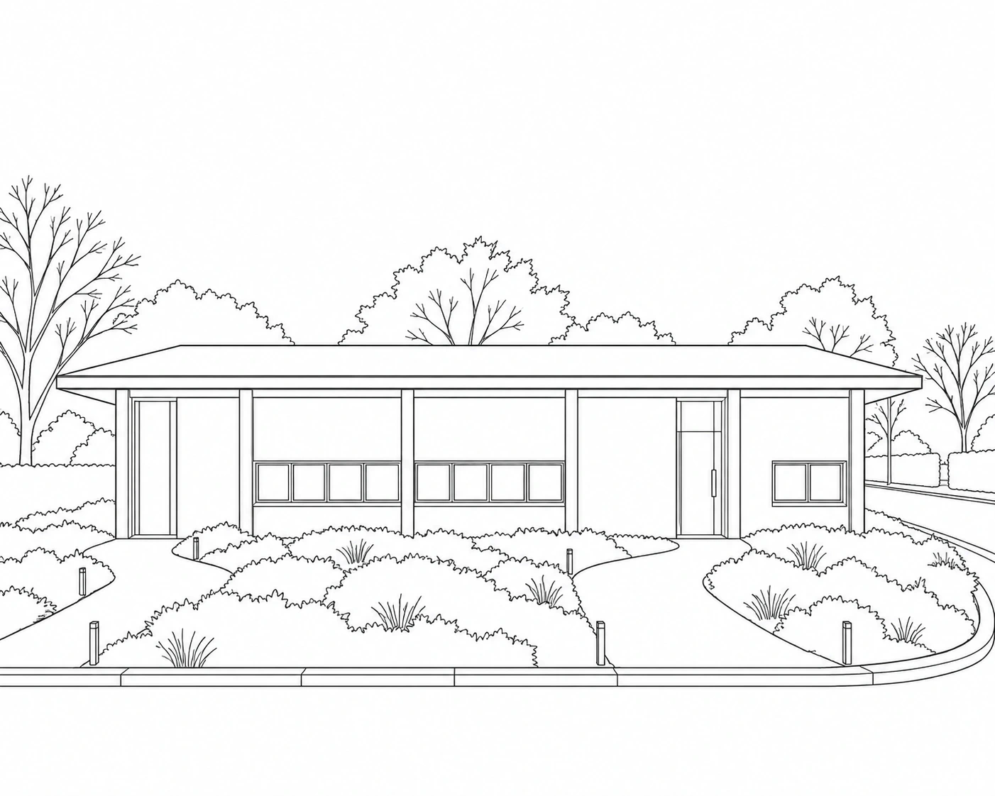 Casa Piaggio, dibujo de fachada